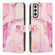 Samsung Galaxy S22+ 5G Painted Marble Pattern Leather Phone Case - Rose Gold