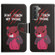 Samsung Galaxy S22+ 5G Painted Pattern Horizontal Flip Leather Phone Case - Red Bear