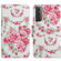 Samsung Galaxy S22+ 5G Painted Pattern Horizontal Flip Leather Phone Case - Rose Flower