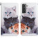 Samsung Galaxy S22+ 5G Painted Pattern Horizontal Flip Leather Phone Case - Three Cats