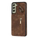 Samsung Galaxy S22+ 5G Retro Ring and Zipper RFID Card Slot Phone Case - Brown