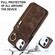 Samsung Galaxy S22+ 5G Retro Ring and Zipper RFID Card Slot Phone Case - Brown