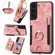 Samsung Galaxy S22+ 5G Retro Skin-feel Ring Multi-card Wallet Phone Case - Pink