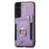 Samsung Galaxy S22+ 5G Retro Skin-feel Ring Multi-card Wallet Phone Case - Purple