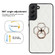 Samsung Galaxy S22+ 5G Rhombic PU Leather Phone Case with Ring Holder - White