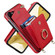 Samsung Galaxy S22+ 5G Ring Holder RFID Card Slot Phone Case with Long Lanyard - Red