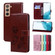 Samsung Galaxy S22+ 5G Rose Embossed Leather Phone Case - Brown