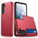 Samsung Galaxy S22+ 5G Shockproof Armor Phone Case with Card Slot - Red