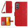 Samsung Galaxy S22+ 5G Skin Feel Sun Flower Pattern Flip Leather Phone Case with Lanyard - Red