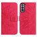 Samsung Galaxy S22+ 5G Skin Feel Sun Flower Pattern Flip Leather Phone Case with Lanyard - Rose Red