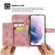 Samsung Galaxy S22+ 5G Skin-feel Flowers Embossed Wallet Leather Phone Case - Pink