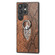 Samsung Galaxy S22+ 5G Snakeskin Ring Leather Back Cover Phone Case - Brown