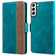 Samsung Galaxy S22+ 5G Stitching Side-Magnetic RFID Leather Phone Case - Dark Green