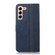 Samsung Galaxy S22+ 5G Stitching Thread Calf Texture Leather Phone Case - Blue