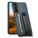 Samsung Galaxy S22+ 5G Suteni H13 Card Wallet Wrist Strap Holder PU Phone Case - Blue