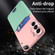 Samsung Galaxy S22+ 5G Two-Color Invisible Lens Holder Phone Case - Pink+Green