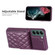Samsung Galaxy S22+ 5G Vertical Wallet Rhombic Leather Phone Case - Dark Purple