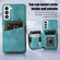 Samsung Galaxy S22+ 5G Zipper Card Bag Back Cover Phone Case - Turquoise