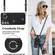 Samsung Galaxy S22+ 5G Zipper Card Bag Phone Case with Dual Lanyard - Black