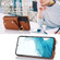 Samsung Galaxy S22+ 5G Zipper Card Bag Phone Case with Dual Lanyard - Brown