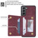 Samsung Galaxy S22+ 5G Zipper Card Holder Phone Case - Wine Red