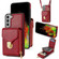 Samsung Galaxy S22+ 5G Zipper Hardware Card Wallet Phone Case - Red