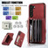 Samsung Galaxy S22+ 5G Zipper RFID Card Slots Phone Case with Short Lanyard - Red