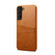 Samsung Galaxy S22+ Calf Texture Back Protective Phone Case with Card Slots - Khaki