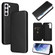 Samsung Galaxy S22+ Carbon Fiber Texture Horizontal Flip Leather Phone Case - Black