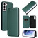 Samsung Galaxy S22+ Carbon Fiber Texture Horizontal Flip Leather Phone Case - Green