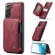 Samsung Galaxy S22+ CaseMe C20 Multifunctional Leather Phone Case - Dark Red