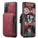 Samsung Galaxy S22+ CaseMe C20 Multifunctional Leather Phone Case - Dark Red