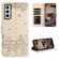 Samsung Galaxy S22+ Cat Embossing Pattern Leather Phone Case with Lanyard - Beige