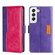 Samsung Galaxy S22+ Contrast Color Side Buckle Leather Phone Case - Purple + Rose Red