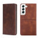 Samsung Galaxy S22+ Cow Texture Magnetic Horizontal Flip Leather Phone Case - Dark Brown