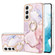 Samsung Galaxy S22+ Electroplating Marble IMD TPU Phone Case with Ring Holder - Rose Gold 005