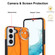 Samsung Galaxy S22+ Non-slip Full Coverage Ring PU Phone Case with Wristband - Orange