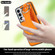 Samsung Galaxy S22+ Non-slip Full Coverage Ring PU Phone Case with Wristband - Orange