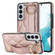 Samsung Galaxy S22+ Non-slip Full Coverage Ring PU Phone Case with Wristband - Rose Gold