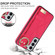 Samsung Galaxy S22+ Non-slip Full Coverage Ring PU Phone Case with Wristband - Rose Red