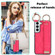 Samsung Galaxy S22+ Non-slip Full Coverage Ring PU Phone Case with Wristband - Rose Red