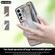 Samsung Galaxy S22+ Non-slip Full Coverage Ring PU Phone Case with Wristband - Silver