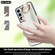 Samsung Galaxy S22+ Non-slip Full Coverage Ring PU Phone Case with Wristband - White