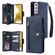 Samsung Galaxy S22+ Rivet Buckle 9 Cards Three Fold Leather Phone Case - Blue