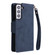Samsung Galaxy S22+ Rivet Buckle 9 Cards Three Fold Leather Phone Case - Blue