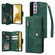 Samsung Galaxy S22+ Rivet Buckle 9 Cards Three Fold Leather Phone Case - Green