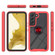 Samsung Galaxy S22+ Shockproof PC + TPU Phone Case with Ring Holder - Red