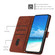 Samsung Galaxy S22+ Skin Feel Heart Pattern Leather Phone Case - Brown