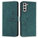 Samsung Galaxy S22+ Skin Feel Heart Pattern Leather Phone Case - Green