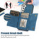 Samsung Galaxy S22+ Three-fold RFID Leather Phone Case with Lanyard - Blue